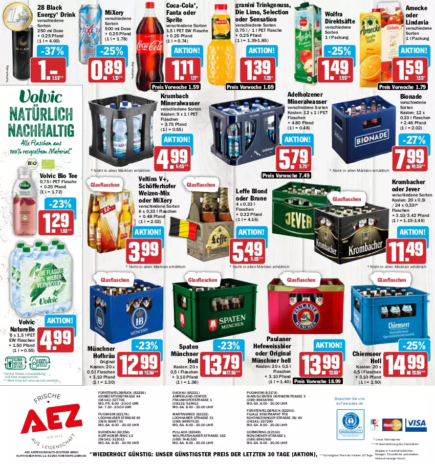 Aktueller Prospekt Aez - Prospekte - von 24.04 bis 29.04.2023 - strona 16 - produkty: adelholzener, AEZ, Alwa, amecke, bier, bio, bionade, buch, coca-cola, cola, drink, drucker, eis, elle, Engel, ente, fanta, fanta oder, fanta oder sprite, fisch, flasche, Germ, gin, glasflasche, granini, Hefe, Holz, jever, kerze, krombache, krombacher, krumbach, lack, limo, mineralwasser, Mixer, mixery, natur, nuss, oder sprite, Paula, paulaner, perla, reis, rel, ring, rum, säfte, schöfferhofer, Spaten, sprite, tee, teller, Ti, uhr, veltins, volvic, wasser, weissbier, ZTE