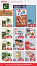 Gazetka promocyjna Famila - Prospekte - Gazetka - ważna od 30.04 do 30.04.2022 - strona 16 - produkty: aufstrich, Becher, beutel, biscoff, brot, brotaufstrich, butter, Dr. Oetker, eis, erdnuss, Erdnussbutter, flakes, frucht, fruchtaufstrich, hafer, haferflocken, Konserven, Müller, müsli, nuss, nusspli, reis, Ti, vita, vitalis, vitalis müsli, wurst, wurstkonserven, zentis