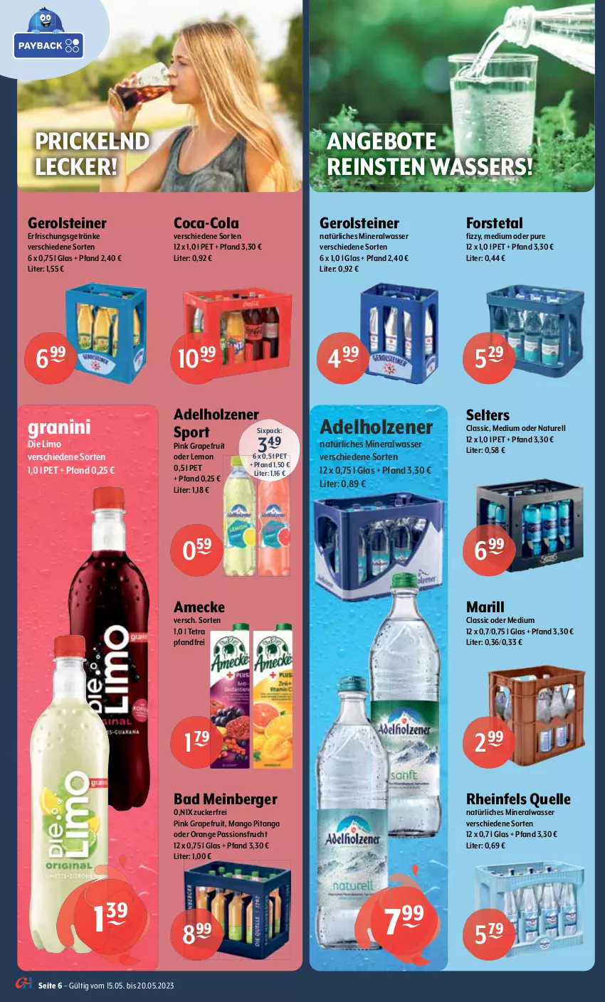 Aktueller Prospekt Getraenke Hoffmann - Prospekte - von 15.05 bis 20.05.2023 - strona 6 - produkty: adelholzener, Alwa, amecke, angebot, angebote, Bad, Berger, coca-cola, cola, cuvée, drink, drinks, dry gin, edelstahl, eier, eierlikör, eis, elle, erde, erfrischungsgetränk, erfrischungsgetränke, Forstetal, frucht, gerolsteine, gerolsteiner, getränk, getränke, gin, granini, granini die limo, grapefruit, Havana Club, Heu, Holz, irish whiskey, jameson, likör, limo, london dry, london dry gin, mango, mineralwasser, Momenti Syrah, natur, natürliches mineralwasser, nuss, orange, passionsfrucht, Pinot, pinot noir, rel, rheinfels quelle, rioja, rotwein, rum, sauvignon, sauvignon blanc, Selters, Sport, steiner, Ti, verpoorten, vin de france, wasser, wein, weine, whiskey, zucker