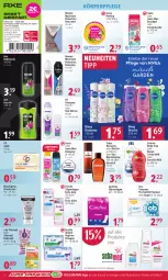 Gazetka promocyjna Rossmann - Prospekte - Gazetka - ważna od 20.05 do 20.05.2022 - strona 8 - produkty: axe, Bad, body, bodyspray, carefree, coupon, creme, cremedusche, deo, deo roll-on, Deocreme, deospray, deospray 150 ml, Deostick, dusche, duschgel, eis, elle, Facelle, garnier, handcreme, isana, körperpflege, natur, natura, neuheit, neutrogena, nivea, O.b., oder deo roll-on, Peeling, reis, rexona, roll-on, salz, sana, Seife, slip, slipeinlagen, Tampon, tampons, Ti, Tiere