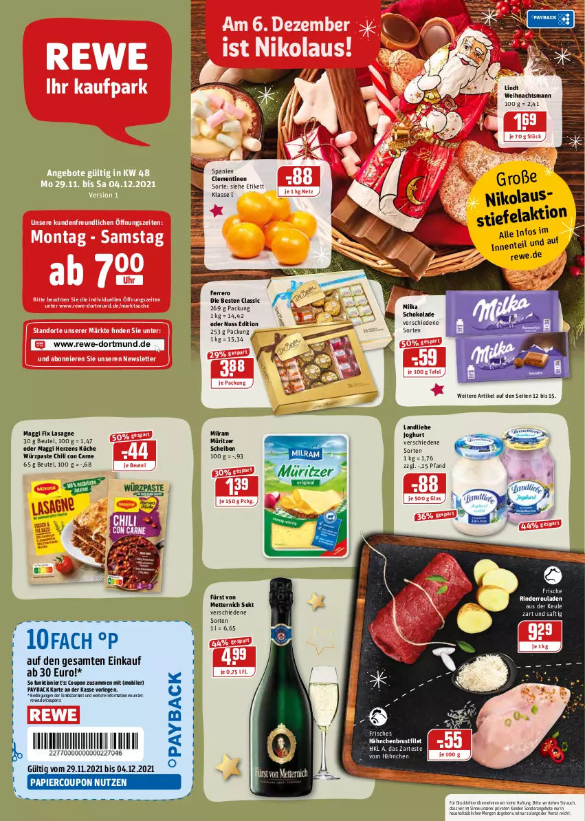 Aktueller Prospekt Rewe - REWE Ihr Kaufpark - von 29.11 bis 04.12.2021 - strona 1