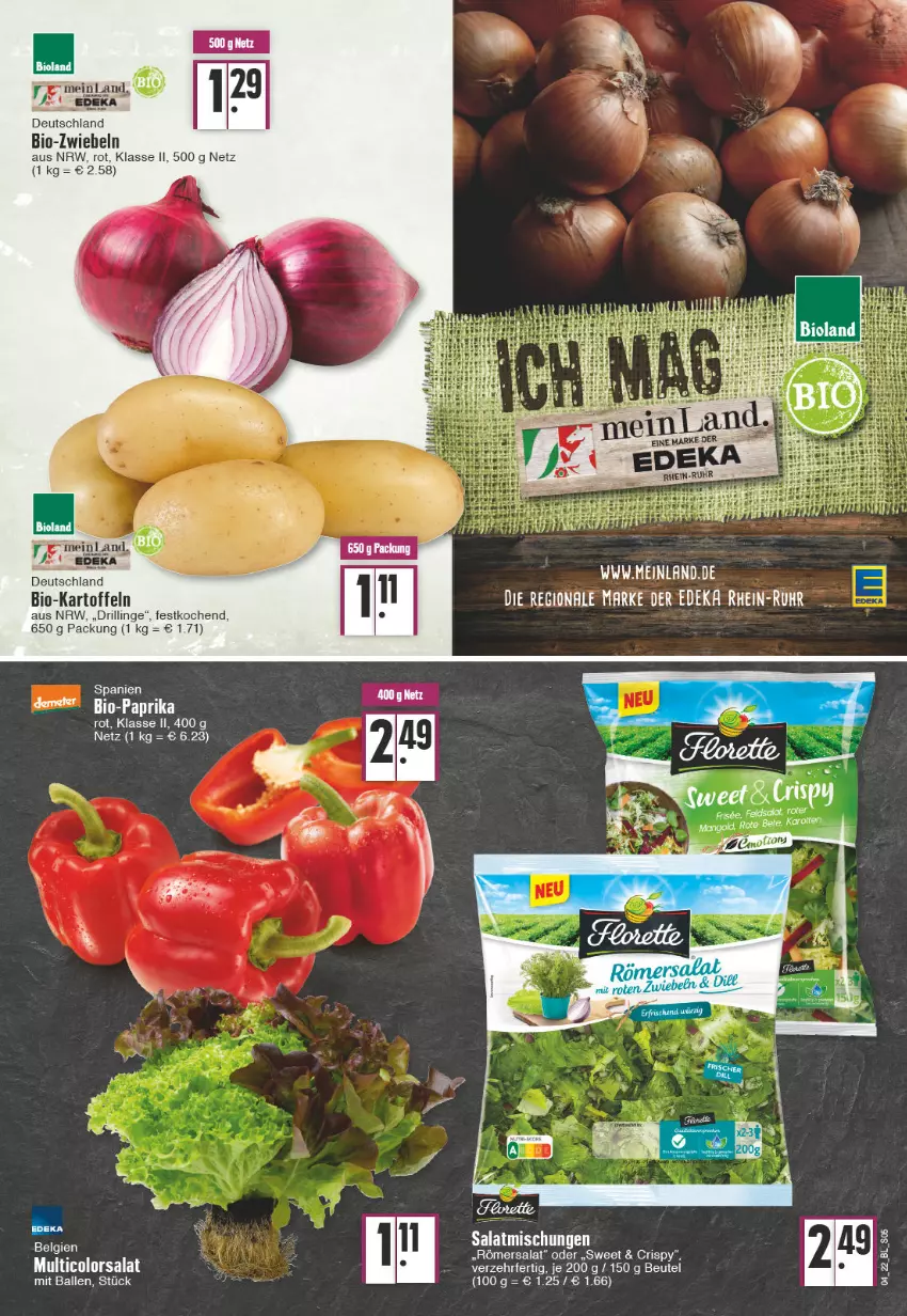 Aktueller Prospekt Edeka - Angebote der Woche - von 24.01 bis 29.01.2022 - strona 5 - produkty: ball, beutel, bio, deka, feldsalat, kartoffel, kartoffeln, salat, Ti, zwiebel, zwiebeln