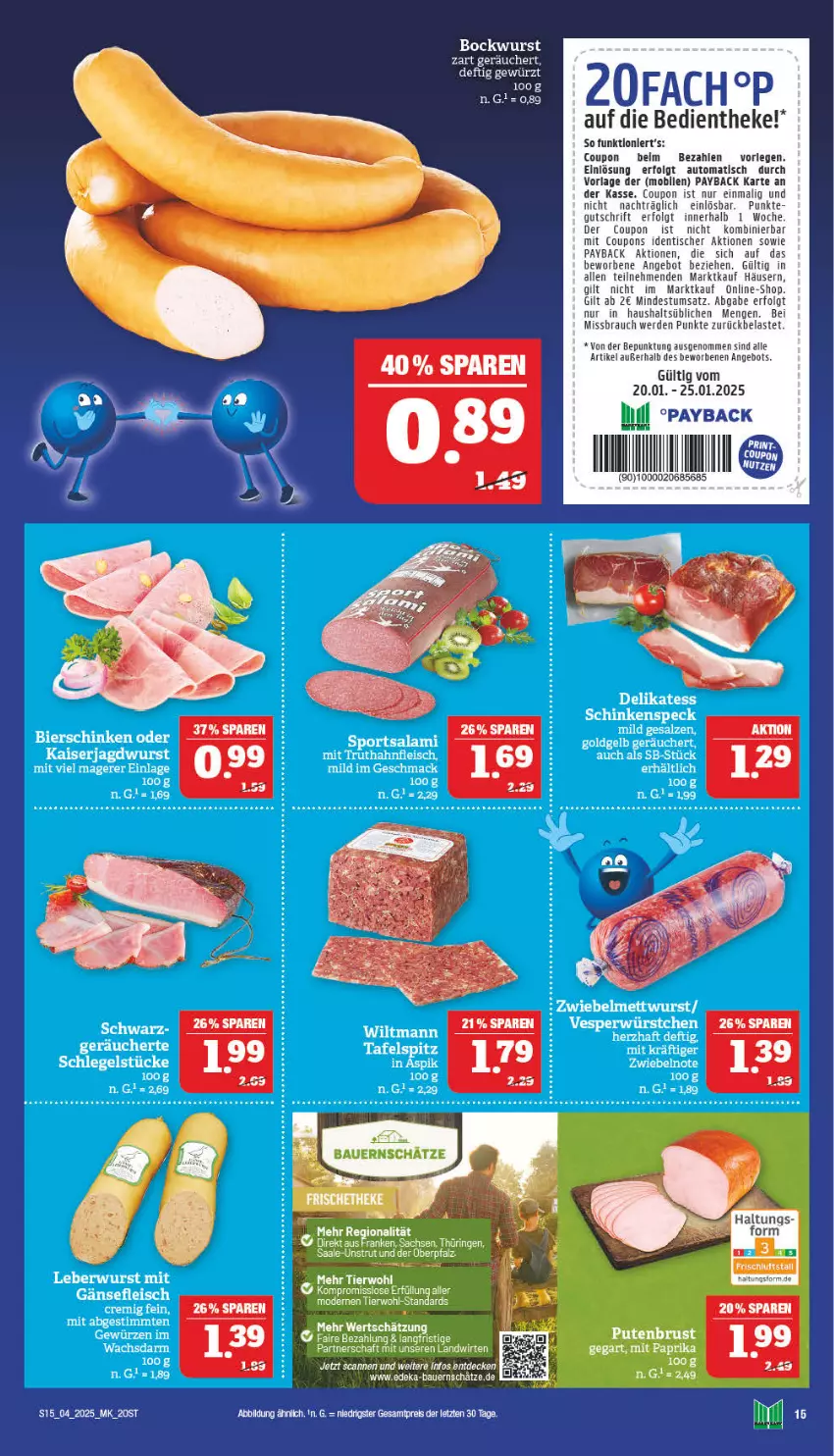 Aktueller Prospekt Marktkauf - Prospekt - von 19.01 bis 25.01.2025 - strona 15 - produkty: angebot, auer, auto, Bau, Bauer, bockwurst, coupon, coupons, deka, eis, erde, gewürz, LG, payback, Rauch, reis, Ti, tisch, wurst, ZTE