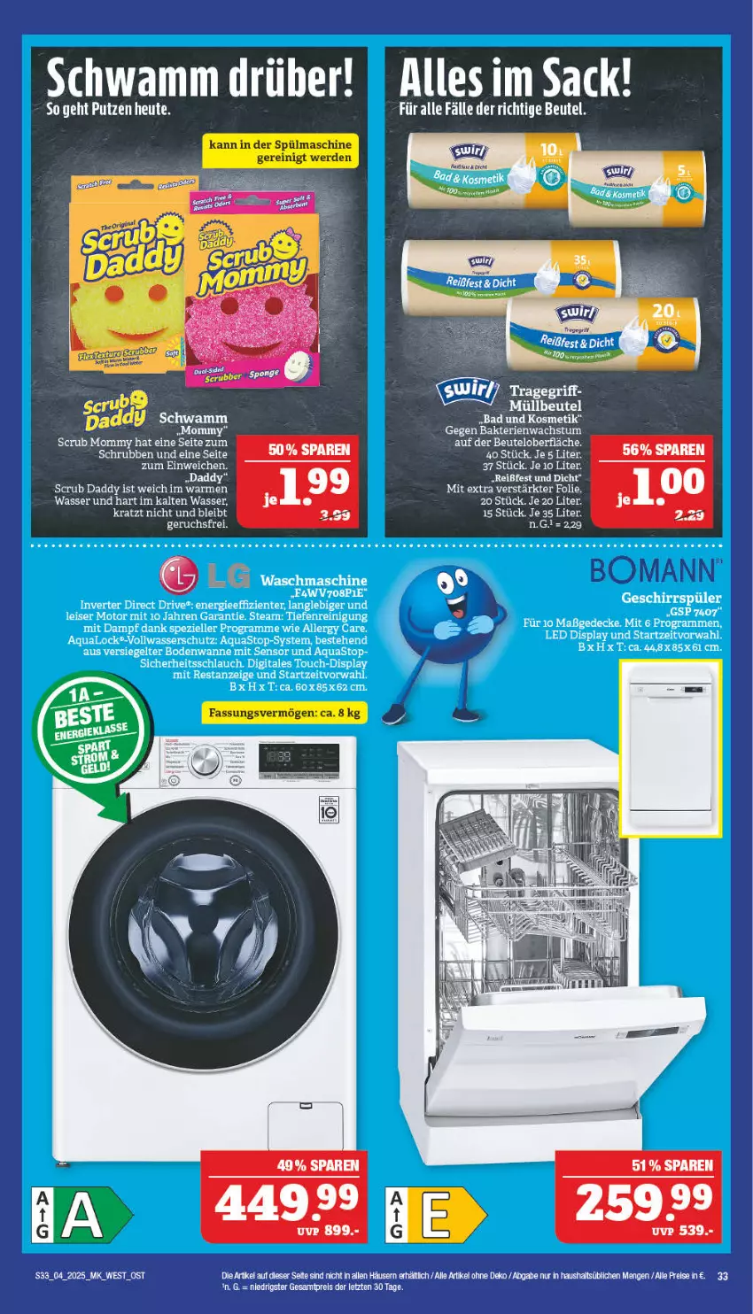 Aktueller Prospekt Marktkauf - Prospekt - von 19.01 bis 25.01.2025 - strona 33 - produkty: aqua, aquastop, Bad, bett, beutel, decke, eis, elle, ente, erde, geschirr, geschirrspüler, kosmetik, LG, Reinigung, reis, schlauch, schwamm, Spezi, tee, Ti, Wanne, wasser