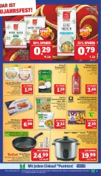 Gazetka promocyjna Marktkauf - Prospekt - Gazetka - ważna od 25.01 do 25.01.2025 - strona 23 - produkty: basmati, Becher, braten, decke, Deckel, deka, dip, eis, ente, flasche, frucht, gewürz, gin, Glasdeckel, herdarten, kokos, kokosmilch, krone, Löffel, mac, Messbecher, milch, mit gemüse, natur, nudel, nudeln, pfanne, reis, reis-fit, Ria, sauce, Sriracha, Ti, tisch, Wild, wok, ZTE