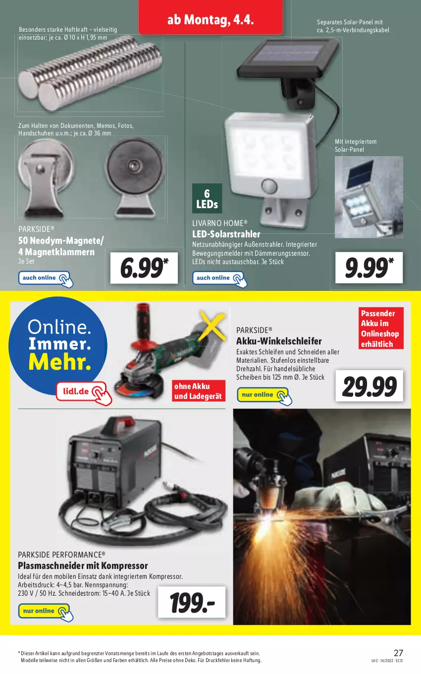 Aktueller Prospekt Lidl - Aktionsprospekt - von 04.04 bis 09.04.2022 - strona 27 - produkty: angebot, aust, dell, eis, elle, ente, handschuhe, kompressor, kraft, lamm, leds, Mode, Parkside, reis, Ria, schuhe, Ti, ZTE