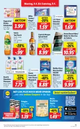 Gazetka promocyjna Lidl - Aktionsprospekt - Gazetka - ważna od 09.04 do 09.04.2022 - strona 19 - produkty: alesto, alkohol, angebot, ball, bruno banani, Cap, captain morgan, cola, coupon, coupons, eis, Finish, milka, reis, riegel, ring, schoko, schokolade, shampoo, tee, tender, Ti, waschmittel, ZTE