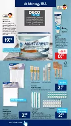 Gazetka promocyjna AldiSud - ALDI Aktuell - Gazetka - ważna od 15.01 do 15.01.2022 - strona 10 - produkty: abdeckplane, aldi, Brei, decke, eimer, eis, Farbwalzen, fassadenfarbe, Holz, kraft, lack, Lacke, Meister, möbel, Pinsel, Pinselset, Rauch, Raumfarbe, reis, rwe, schwamm, Ti, tisch, usb