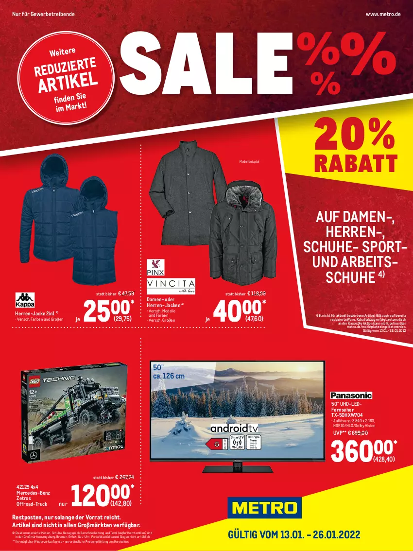 Aktueller Prospekt Metro - Sale Spezial - von 13.01 bis 26.01.2022 - strona 1 - produkty: auto, dell, eis, elle, erde, fernseher, heimtextilien, Jacke, kleid, Kleidung, LG, Metro, Mode, reis, schuhe, Sport, teller, Ti, tisch, uhd