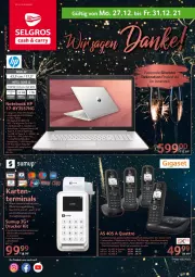 Gazetka promocyjna Selgros - Vorschau:
Danke - Gazetka - ważna od 31.12 do 31.12.2021 - strona 1 - produkty: drucker, eis, ente, HDMI, HP, kamera, Leuchte, LG, notebook, reis, Signal, smartphone, spee, telefon, Ti, usb