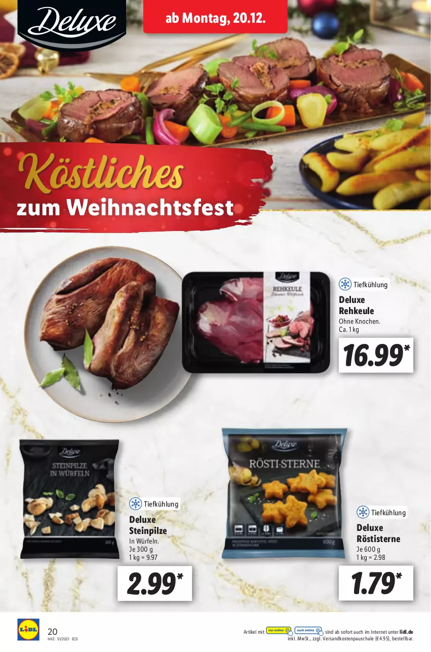 Aktueller Prospekt Lidl - Aktionsprospekt - von 20.12 bis 25.12.2021 - strona 20 - produkty: ndk, pilze, Schal, Schale, Steinpilze, Ti, würfel