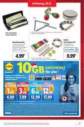 Gazetka promocyjna Lidl - Aktionsprospekt - Gazetka - ważna od 25.12 do 25.12.2021 - strona 45 - produkty: angebot, auto, braun, Brei, buch, cin, decke, Deckel, dell, deo, eis, elle, ente, , gin, inklusivleistungen, Kranz, Kugel, latte, LG, Liege, Mode, Musikinstrument, Rauch, reis, Ria, ring, rum, rwe, shake, Soda, Ti, tisch, trommel, vodafone, ZTE