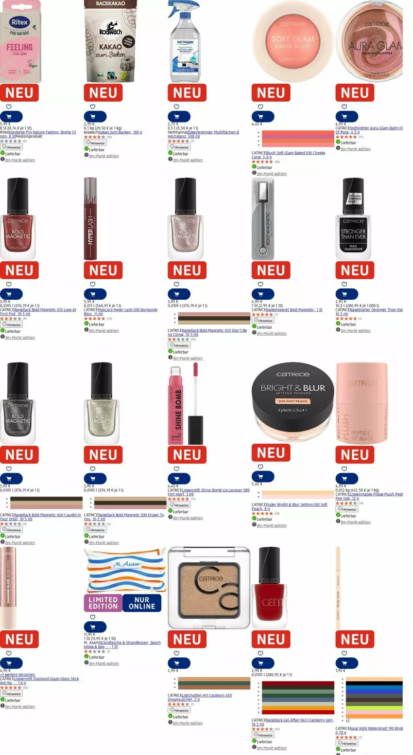 Aktueller Prospekt Dm Drogerie - Prospekte - von 25.08 bis 03.09.2025 - strona 10 - produkty: allzweckreiniger, Coral, cranberry, eis, heitmann, hochglanz, kakao, kissen, Kondome, lack, Lippenstift, Mascara, Maske, medizinprodukt, Nagellack, ndk, reiniger, Ritex, strandtasche, Tasche, tee, Ti, weck, Yo