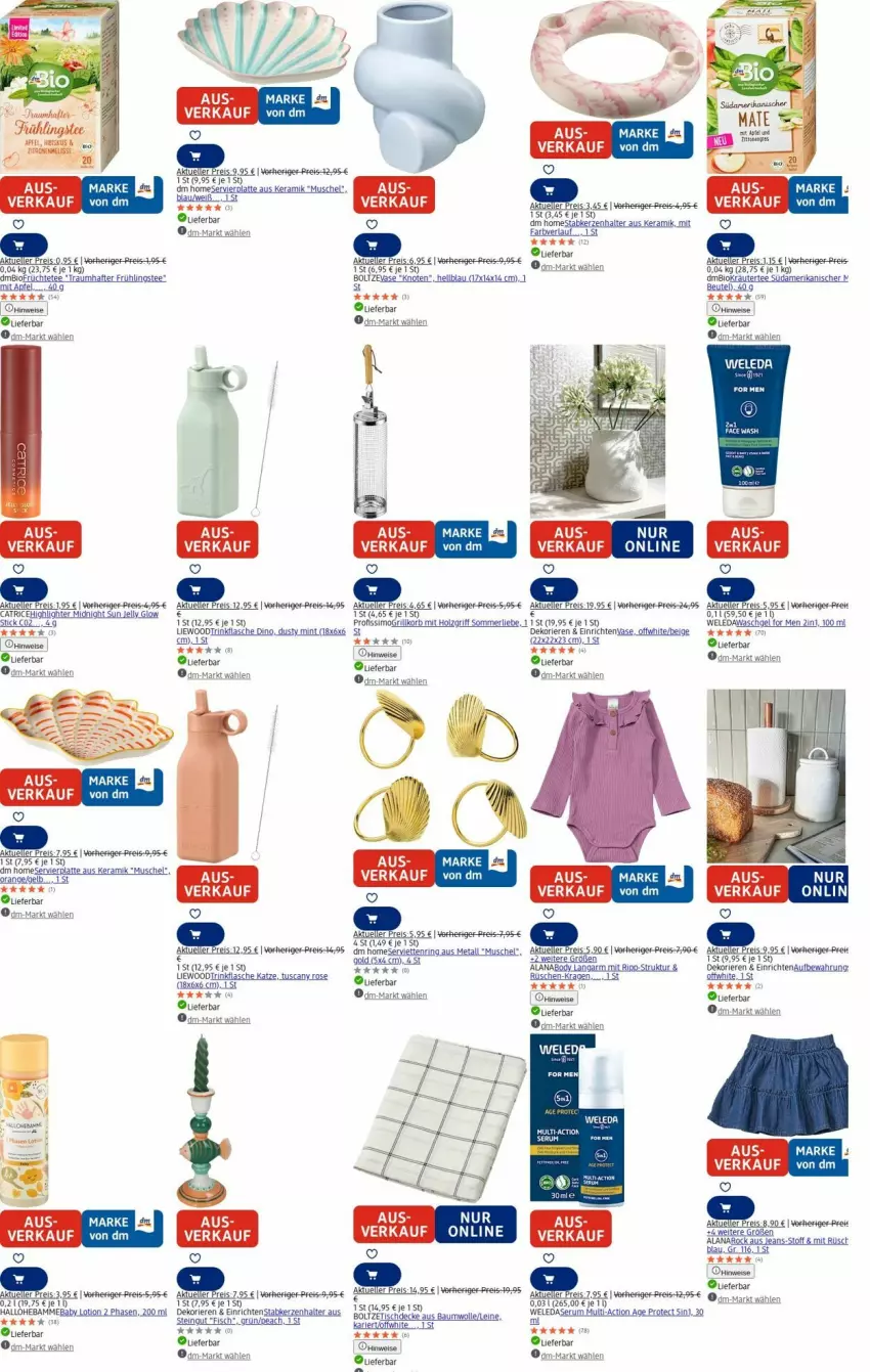 Aktueller Prospekt Dm Drogerie - Prospekte - von 25.08 bis 03.09.2025 - strona 17 - produkty: Bau, baumwolle, beutel, body, eier, eis, elle, fisch, flasche, grill, Holz, jeans, kerze, Kerzenhalter, korb, latte, leine, Lotion, merl, nero, orange, Profissimo, reis, ring, rum, Serum, Serviette, servietten, Serviettenring, sim, Stabkerze, Stabkerzenhalter, tee, Ti, trinkflasche, Vase, waschgel, weleda, wolle