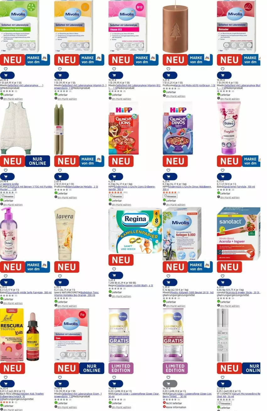 Aktueller Prospekt Dm Drogerie - Prospekte - von 25.08 bis 03.09.2025 - strona 2 - produkty: acer, beutel, bier, bio, Blüte, body, bodylotion, braten, dip, eis, fairy, flüssigseife, gin, hipp, ingwer, Kinder, Kollagen, kosmetik, Labello, lack, Lacke, lavera, Lippenpflege, Lotion, medizinprodukt, müsli, natur, naturkosmetik, nivea, orange, Profissimo, Rana, rum, sac, schlafsack, Seife, Serum, sim, tee, Ti, tonic, vanille, vita, Vitamin B, Vitamin D, zucker