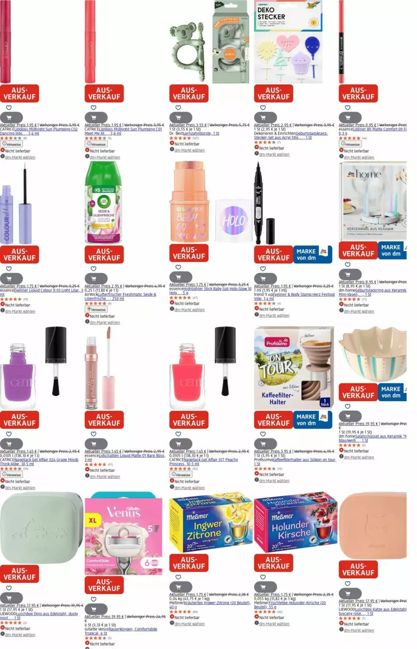Aktueller Prospekt Dm Drogerie - Prospekte - von 25.08 bis 03.09.2025 - strona 22 - produkty: beutel, body, bürste, cin, Dr. Best, edelstahl, eis, elle, Eyeliner, gillette, gillette venus, holunder, ingwer, kaffee, kerze, kirsch, kirsche, Kranz, kräuter, lack, lunchbox, Meßmer, mint, Nagellack, Rasierklinge, rasierklingen, reis, reiss, ring, salat, schüssel, sim, tee, Ti, Vase, venus, zahnbürste, zitrone