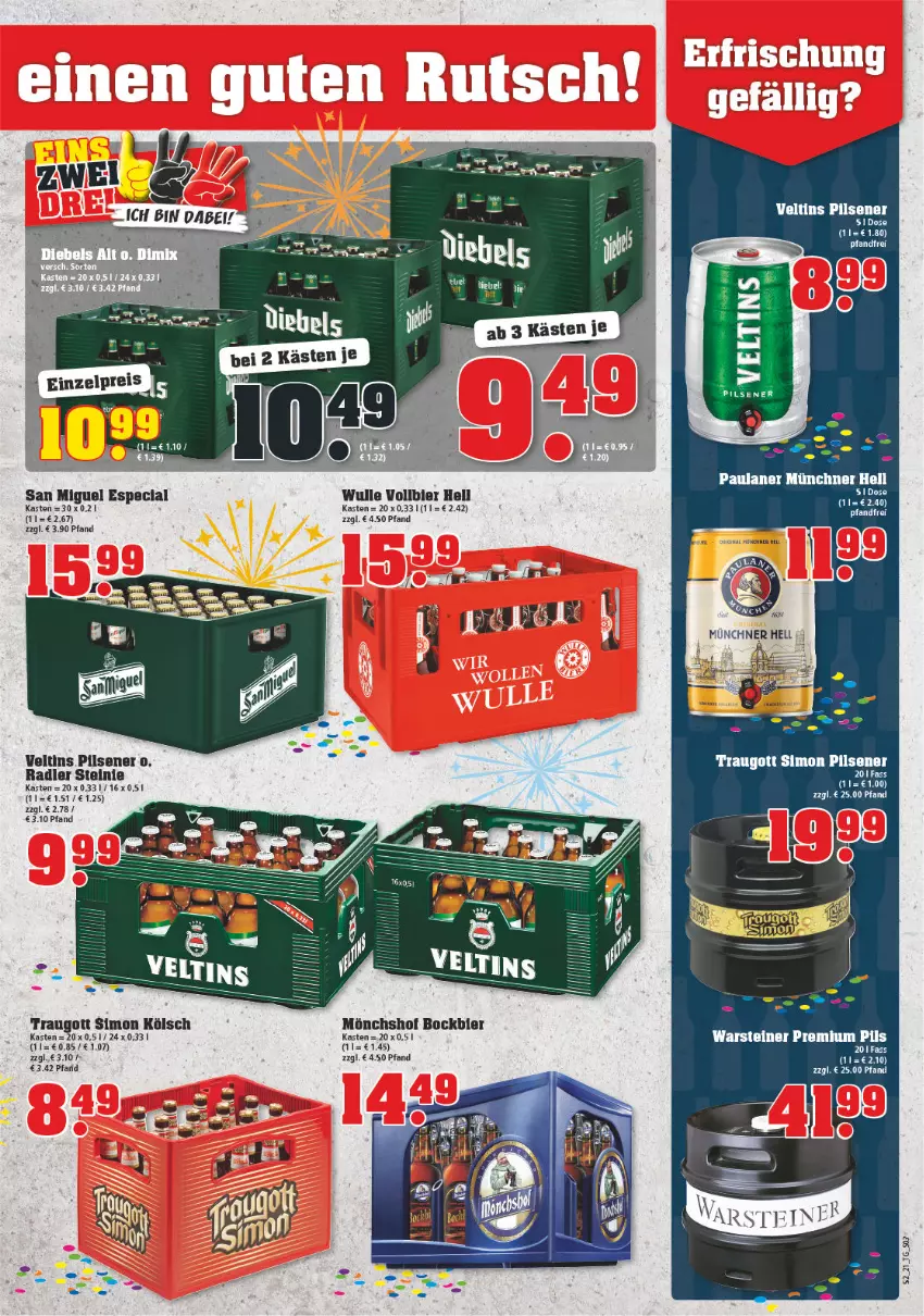 Aktueller Prospekt Trinkgut - von 27.12.2021 bis 01.01.2022 - strona 3 - produkty: bier, mönchshof, Paula, paulaner, pils, pilsener, premium pils, radler, rel, sim, steiner, Ti, veltins, veltins pilsener, warsteiner