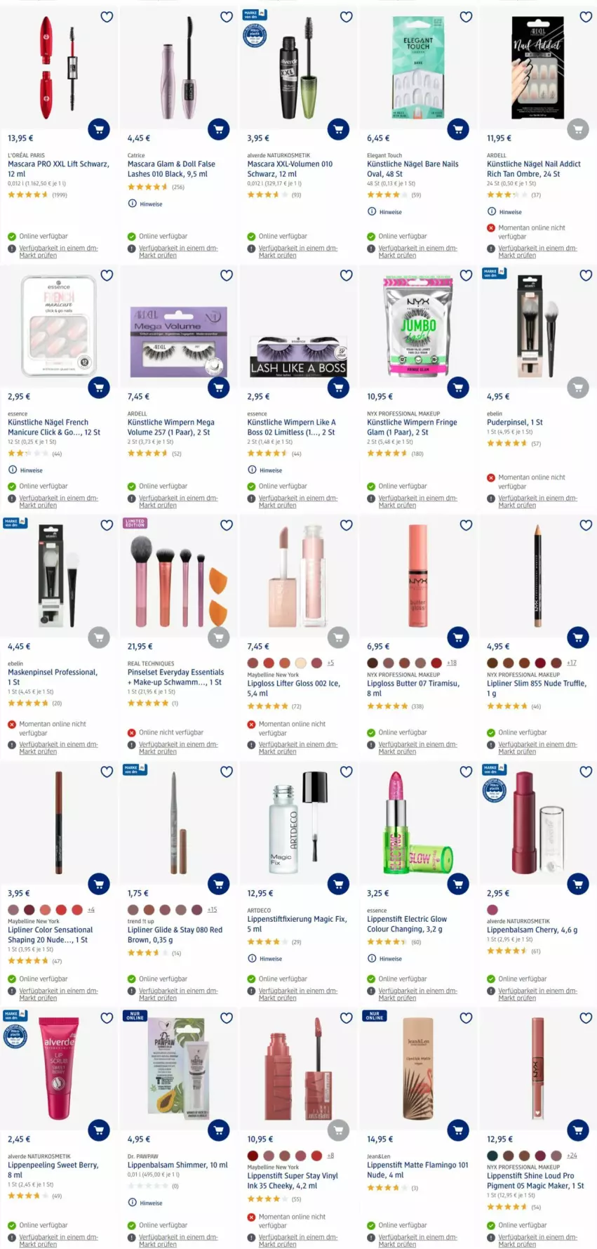 Aktueller Prospekt Dm Drogerie - Prospekte - von 20.04 bis 03.05.2023 - strona 3 - produkty: Alverde, balsam, boss, butter, dell, eis, erde, gin, kosmetik, lack, Lipgloss, Lippenbalsam, Lippenstift, loreal, Make-up, Mascara, Maske, Maybelline, merl, natur, naturkosmetik, Peeling, Pinsel, Pinselset, ring, rioba, schwamm, sim, Ti, tiramisu, Yo