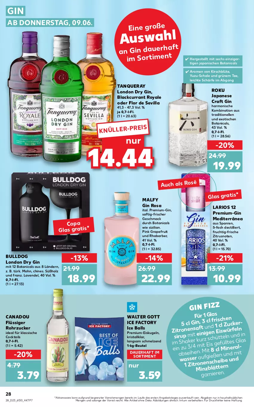 Aktueller Prospekt Kaufland - von 09.06 bis 15.06.2022 - strona 28 - produkty: angebot, auer, ball, beutel, Blüte, Bulldog, cocktail, cocktails, Currant, dry gin, eis, eiswürfel, elle, frucht, garnier, gin, grapefruit, Holz, Ice Balls, kirsch, Kugel, lack, lavendel, london dry, london dry gin, mac, rhabarber, rohrzucker, saft, Schal, Schale, shake, sirup, Tanqueray, tee, Ti, tisch, wasser, würfel, zitrone, zitronen, ZTE, zucker