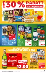 Gazetka promocyjna Kaufland - Gazetka - ważna od 15.06 do 15.06.2022 - strona 45 - produkty: alkohol, angebot, angebote, bier, bratwurst, budweiser, eis, für grill und pfanne, Geflügel, getränk, getränke, grapefruit, grill, grill und pfanne, grillsauce, Knödel, knorr, Lagerbier, langnese, meggle, pfanne, sauce, schöfferhofer, Ti, und pfanne, wurst, zwiebel