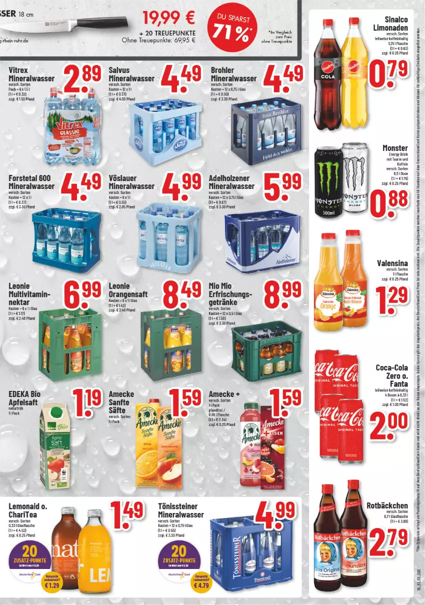 Aktueller Prospekt Trinkgut - von 06.03 bis 11.03.2023 - strona 3 - produkty: adelholzener, Alwa, amecke, angebot, angebotspreis, apfel, apfelsaft, auer, bio, coca-cola, cola, deka, deutschland card, deutschlandcard, drink, edeka bio, eis, energy drink, erde, fanta, flasche, Forstetal, getränk, getränke, glasflasche, Holz, LG, limo, limonade, limonaden, mineralwasser, Mio Mio, monster, Monster Energy, natur, Nektar, orange, orangen, orangensaft, reis, saft, sinalco, steiner, Ti, uhr, valensina, vita, vitrex, vöslauer, wasser