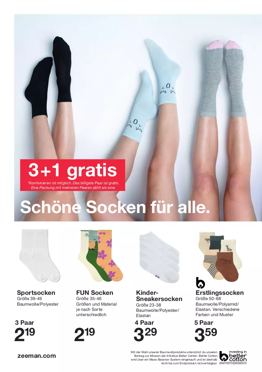 Aktueller Prospekt Zeeman - Prospekte - von 13.01 bis 19.01.2024 - strona 12 - produkty: Bau, baumwolle, bett, Kinder, LG, Ria, sneaker, sneakersocken, socken, Sport, sportsocken, Ti, wolle