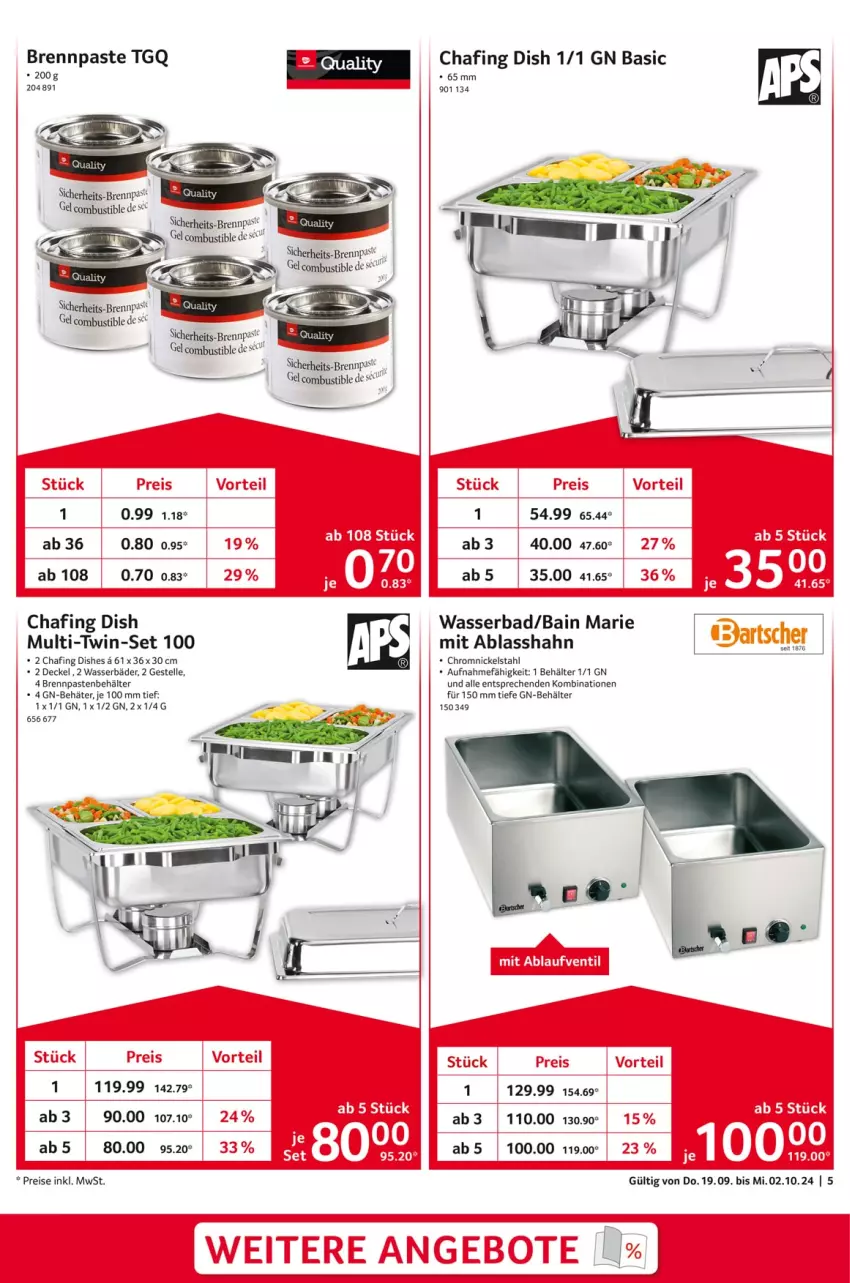 Aktueller Prospekt Selgros - Staffelpreise - von 19.09 bis 02.10.2024 - strona 5 - produkty: Bad, Behälter, Brennpaste, decke, Deckel, eis, elle, reis, Ti, wasser