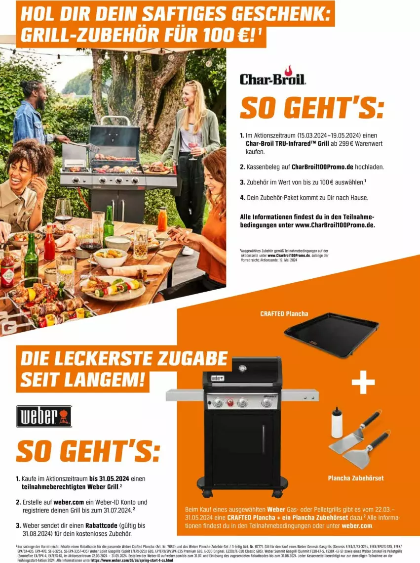 Aktueller Prospekt Obi - Prospekte - von 01.04 bis 30.04.2024 - strona 5 - produkty: char-broil, elle, grill, rama, ring, Ti, weber