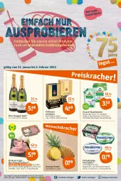 Gazetka promocyjna Tegut - Angebote der Woche - Gazetka - ważna od 05.02 do 05.02.2022 - strona 3 - produkty: alkohol, ananas, angebot, angebote, Becher, beutel, bio, braten, brut, brut dargent, dallmayr, dallmayr prodomo, decke, dekoration, eis, flasche, frischkäse, Frosch, getränk, getränke, Käse, philadelphia, prodomo, pute, putenschnitzel, reis, schnitzel, sekt, Ti, waschmittel