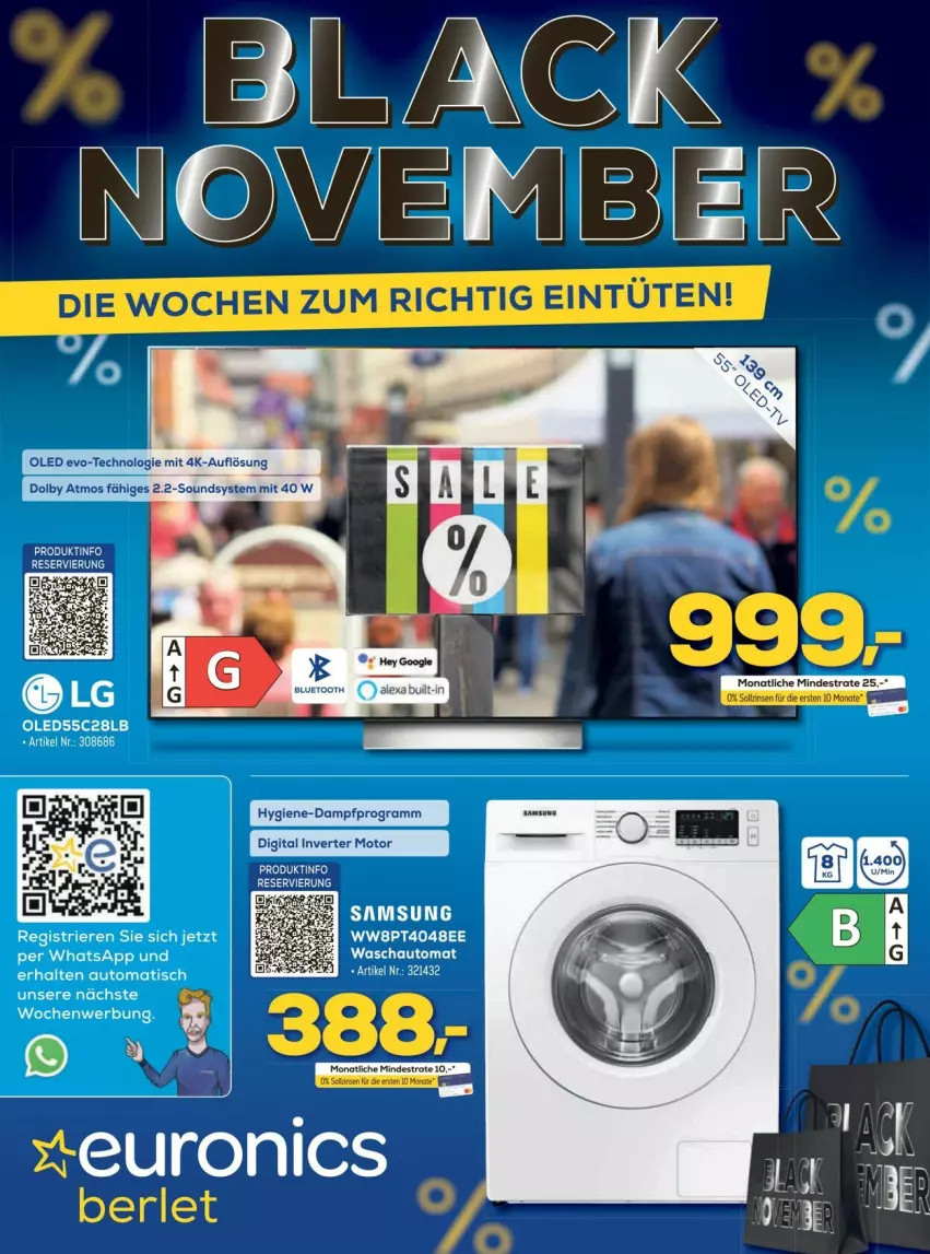 Aktueller Prospekt Euronics - Prospekte - von 13.11 bis 18.11.2023 - strona 1 - produkty: alexa, auto, buch, leds, Samsung, Ti, tisch