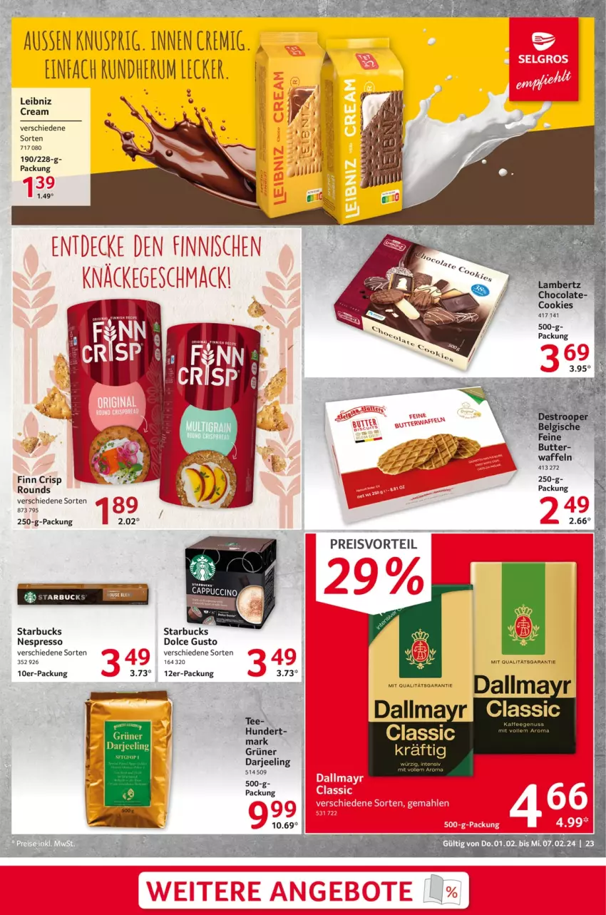 Aktueller Prospekt Selgros - Food - von 01.02 bis 07.02.2024 - strona 23 - produkty: butter, cola, cookie, cookies, decke, dolce gusto, eis, espresso, leibniz, mac, nespresso, preisvorteil, reis, starbucks, Ti, waffeln