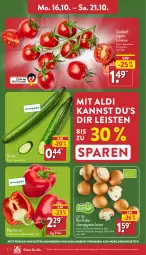 Gazetka promocyjna Aldi Nord - Von Montag - Gazetka - ważna od 21.10 do 21.10.2023 - strona 2 - produkty: aldi, angebot, bio, braun, champignon, champignons, champignons braun, cocktail, eis, gurke, paprika, paprika rot, reis, Schal, Schale, Ti, tomate, tomaten, trolli, ZTE