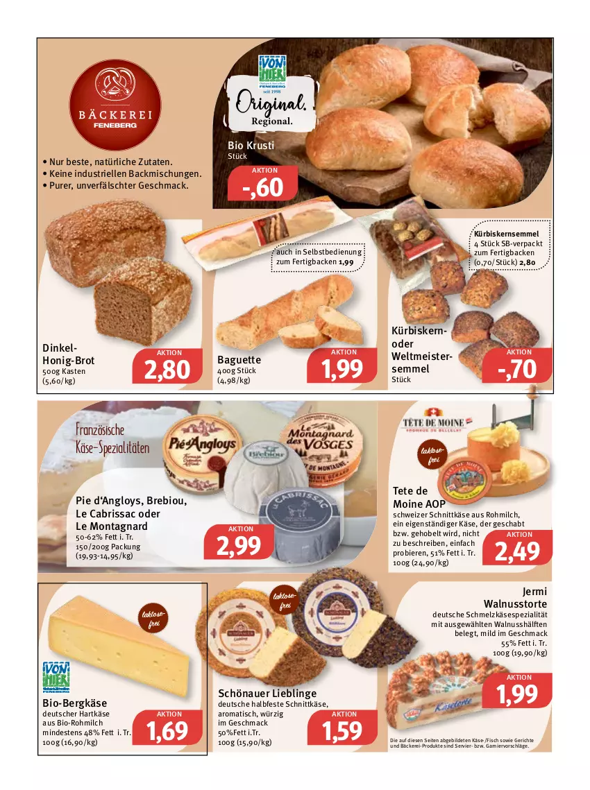 Aktueller Prospekt Feneberg - Prospekte - von 06.04 bis 08.04.2023 - strona 4 - produkty: auer, backmischung, Backmischungen, baguette, Bergkäse, bier, Biere, bio, brot, eis, elle, fisch, garnier, hartkäse, honig, Käse, Kürbis, mac, Meister, milch, nuss, sac, Schmelzkäse, schnittkäse, schweizer schnittkäse, Semmel, Spezi, Ti, tisch, torte, walnuss