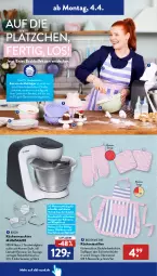 Gazetka promocyjna AldiSud - ALDI Aktuell - Gazetka - ważna od 09.04 do 09.04.2022 - strona 12 - produkty: aldi, backofen, Bau, baumwolle, bosch, decke, edelstahl, eis, elle, ente, handschuhe, handtücher, küche, Küchen, küchenmaschine, Küchenschürze, Lätzche, Mode, Ofen, Ria, schuhe, Schürze, schüssel, Ti, topf, tücher, wolle
