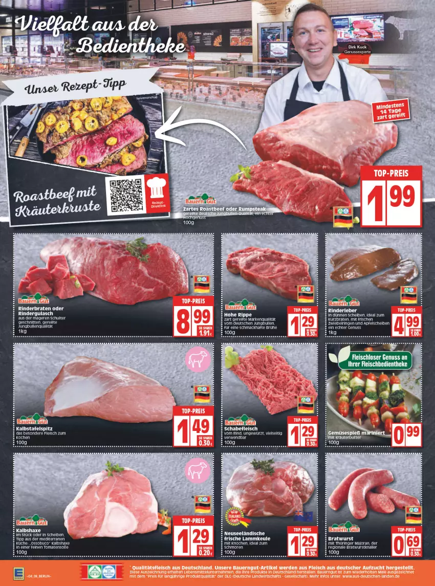 Aktueller Prospekt Edeka - Angebote der Woche - von 24.01 bis 29.01.2022 - strona 8 - produkty: apfel, axe, ball, braten, bratwurst, Brühe, butter, eier, eis, elle, fleisch, gewürz, gulasch, Haxe, jungbullen, Kalbshaxe, Kraut, küche, lamm, lammkeule, mac, nuss, oder rindergulasch, rind, rinder, rinderbraten, rindergulasch, ring, rwe, schnitten, Soße, tee, Ti, tomate, tomaten, wurst, zwiebel