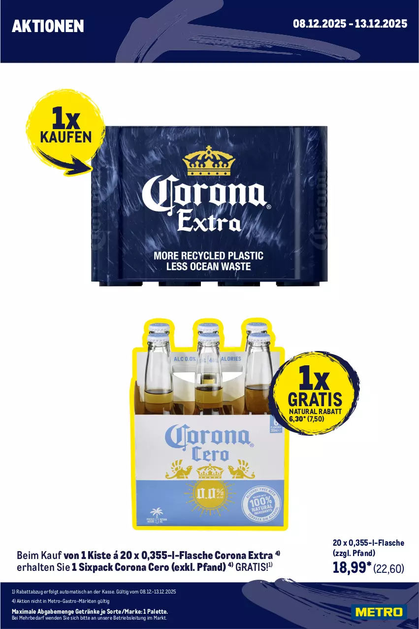 Aktueller Prospekt Metro - Wochen-Angebote Händler - von 08.12 bis 13.12.2025 - strona 7 - produkty: auto, corona, corona extra, eis, flasche, getränk, getränke, heineken, jever, LG, Metro, natur, natura, Palette, pils, premium pils, reis, Ti, tiefpreis, tisch, tyskie