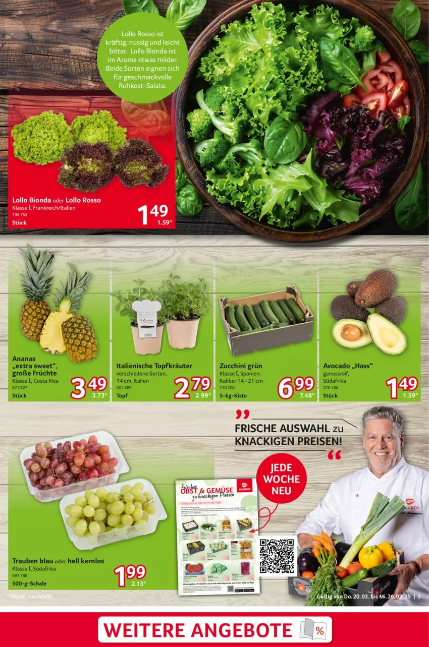 Aktueller Prospekt Selgros - Food - von 20.03 bis 26.03.2025 - strona 3 - produkty: angebot, angebote, bio, eis, mac, nuss, reis, salat, salate, Ti