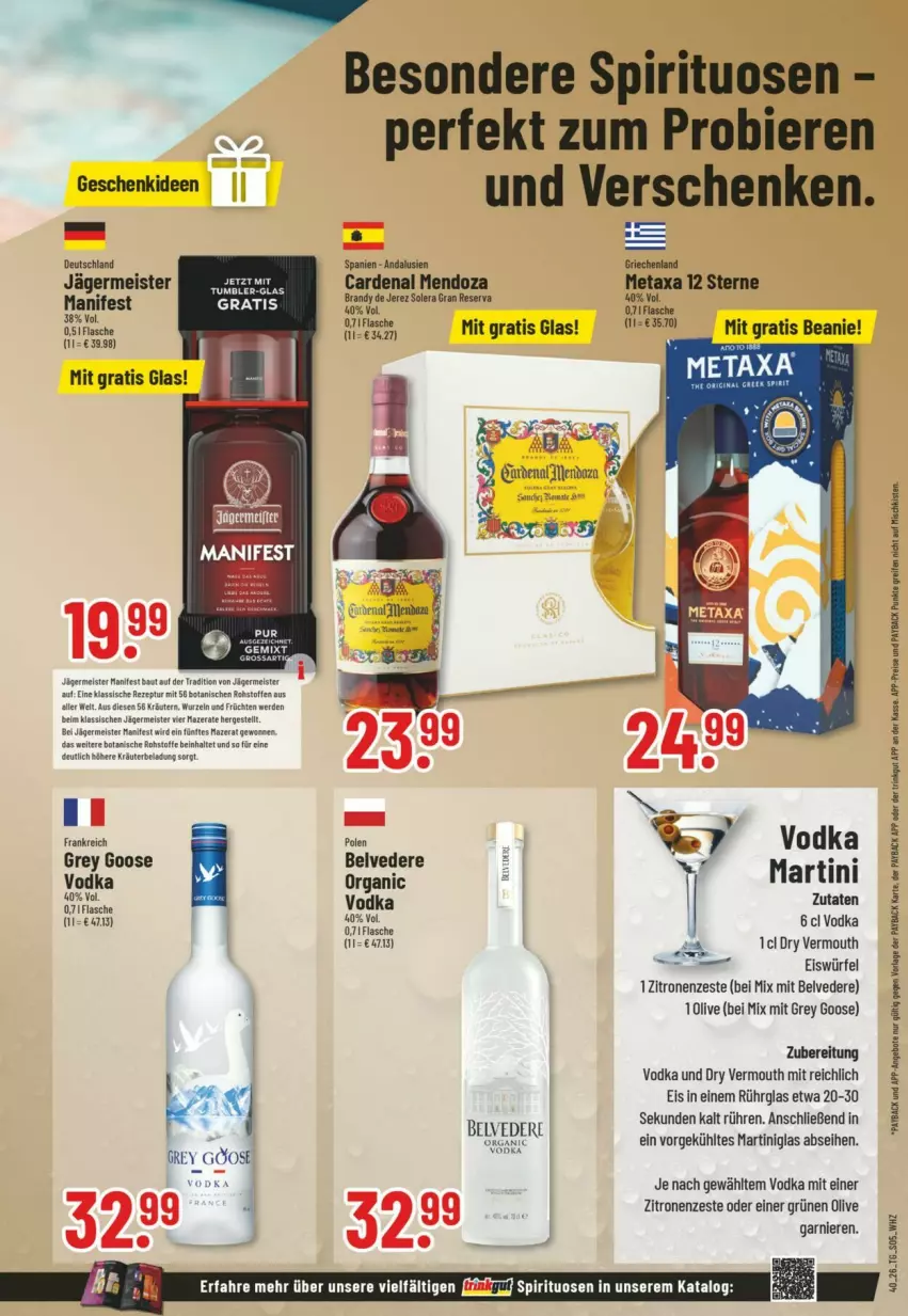 Aktueller Prospekt Trinkgut - Prospekte - von 04.10 bis 10.10.2026 - strona 15 - produkty: angebot, angebote, Bau, Beanie, bier, Biere, eis, eiswürfel, erde, flasche, früchte, früchten, garnier, Germ, jägermeister, kräuter, kräutern, martini, Meister, Metaxa, olive, payback, reifen, reis, rezept, spirituosen, Ti, Vermouth, vodka, würfel, zitrone, zitronen