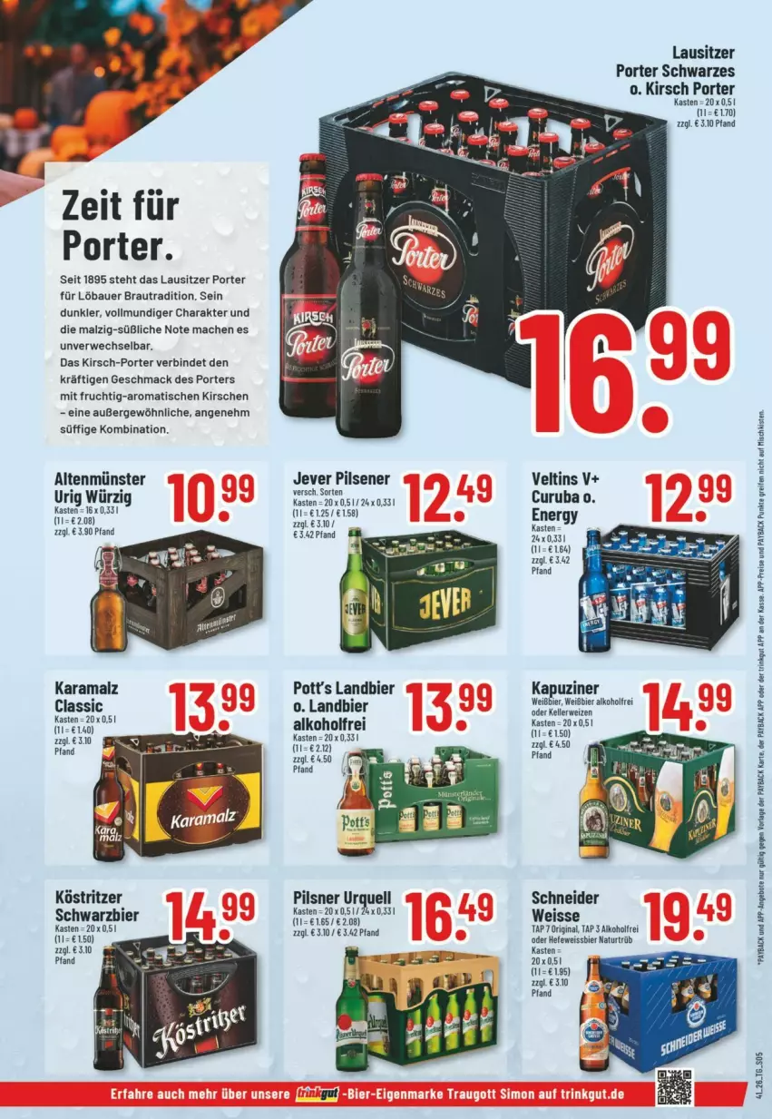 Aktueller Prospekt Trinkgut - Prospekte - von 04.10 bis 10.10.2026 - strona 5 - produkty: alkohol, Altenmünster, angebot, angebote, auer, Bau, Bauer, bier, eis, frucht, gin, Hefe, jever, jever pilsener, karamalz, kirsch, kirsche, kirschen, köstritzer, mac, malz, mit frucht, natur, payback, pils, pilsener, pilsner, pilsner urquell, rama, reifen, reis, rwe, Ti, tisch, veltins, weissbier