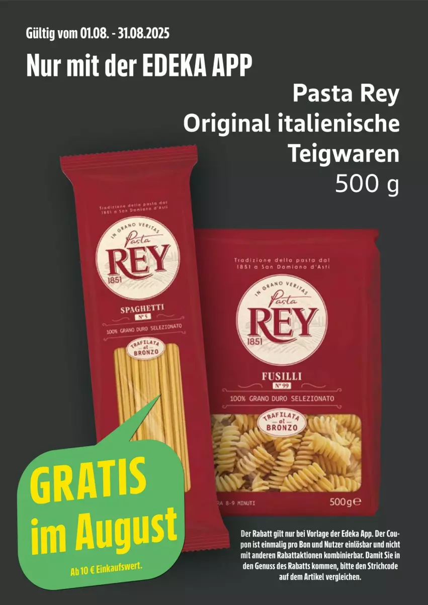Aktueller Prospekt Edeka - Prospekte - von 04.08 bis 09.08.2025 - strona 25 - produkty: deka, fusilli, gin, pasta, teigwaren, Ti
