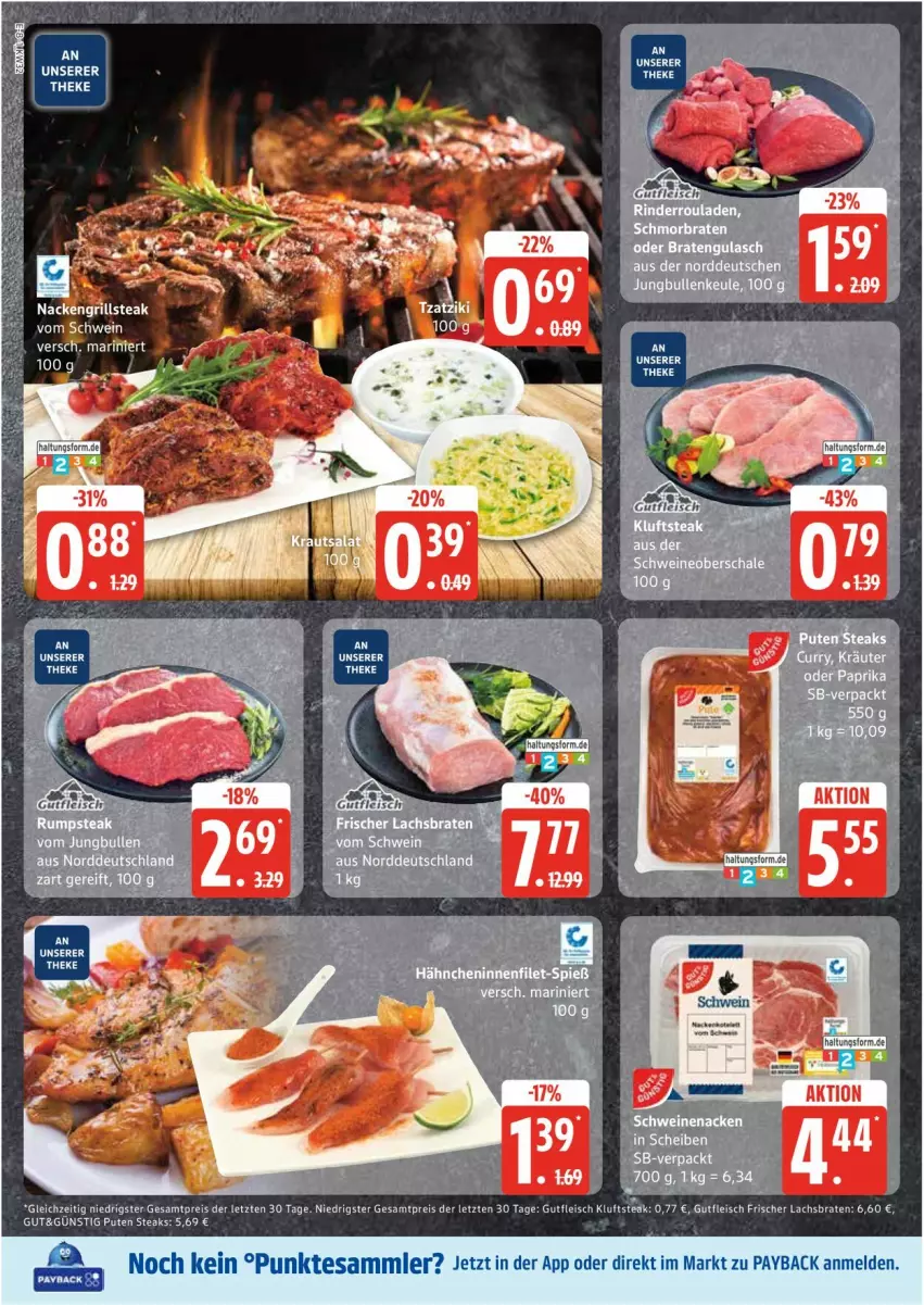 Aktueller Prospekt Edeka - Prospekte - von 04.08 bis 09.08.2025 - strona 8 - produkty: braten, eis, fleisch, grill, gutfleisch, lachs, Lachsbraten, payback, pute, reis, schwein, schweine, schweinenacken, steak, steaks, tesa, Ti, wein, weine, ZTE