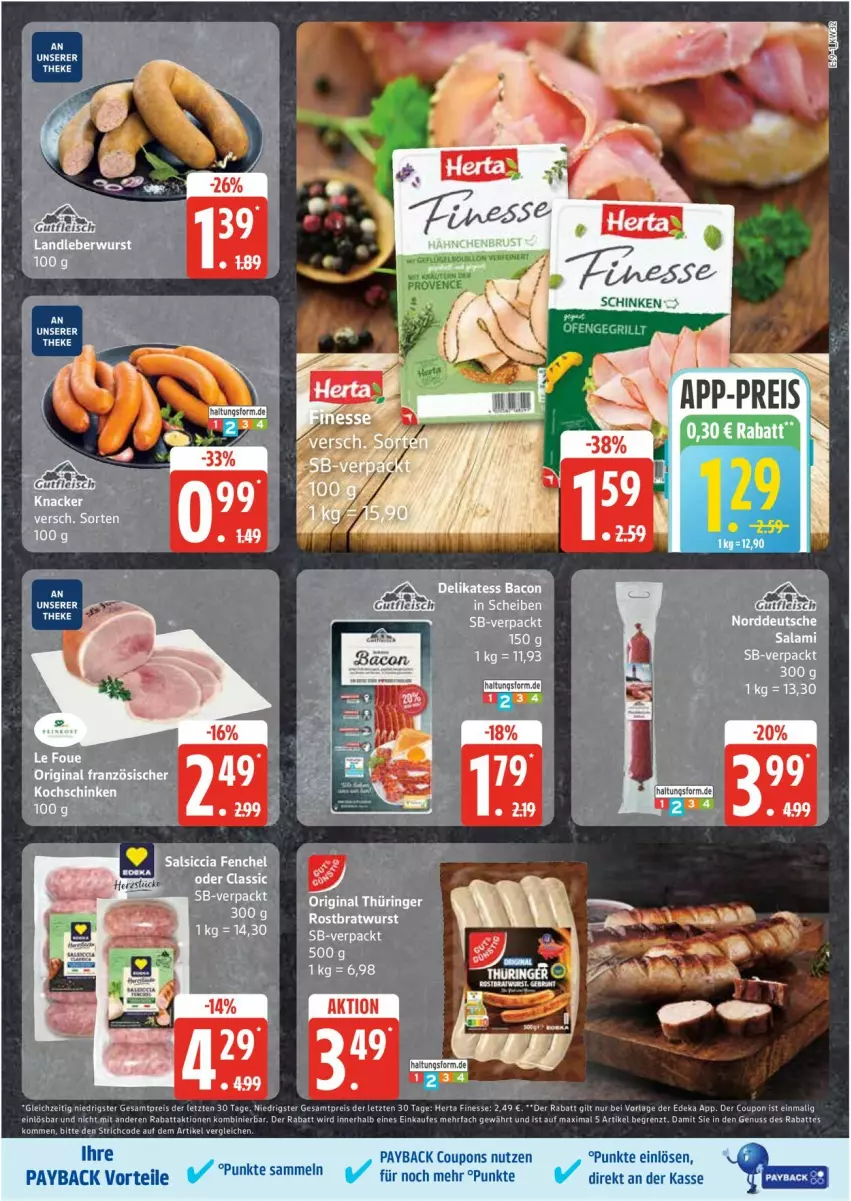 Aktueller Prospekt Edeka - Prospekte - von 04.08 bis 09.08.2025 - strona 9 - produkty: coupon, deka, eis, finesse, herta, herta finesse, nuss, payback, reis, Ti, ZTE