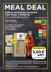 Gazetka promocyjna Edeka - Prospekte - Gazetka - ważna od 09.08 do 09.08.2025 - strona 26 - produkty: Clin, coca-cola, cola, deka, drink, eis, flasche, pet-flasche, recyclingmaterial, reis, Ria, sandwich, Ti, wrap
