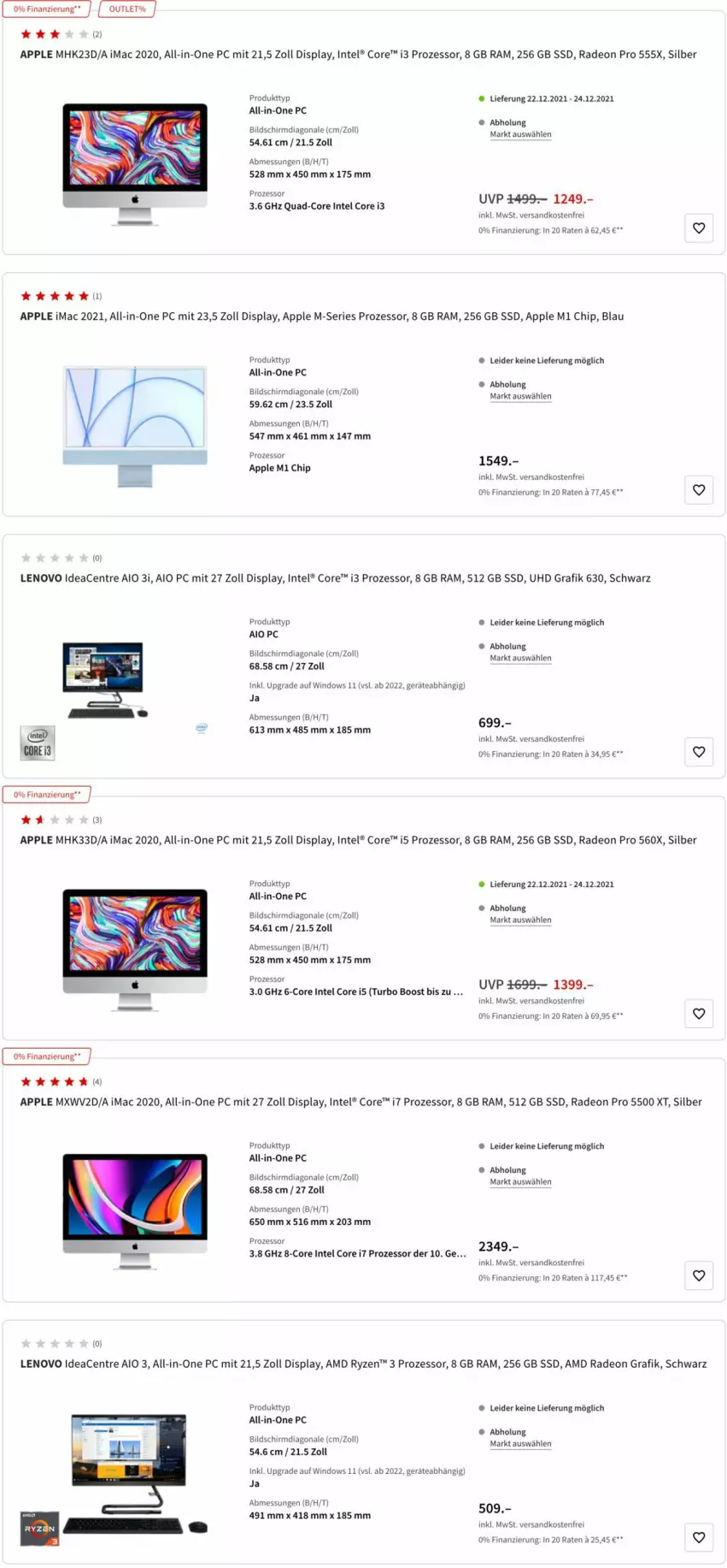 Aktueller Prospekt Media Markt - Prospekte - von 21.12 bis 28.12.2021 - strona 5 - produkty: AMD Radeon, Apple, core i3, core i7, deo, Intel, K2, lenovo, mac, ndk, quad, radeon, ryzen, ssd, uhd, versandkostenfrei