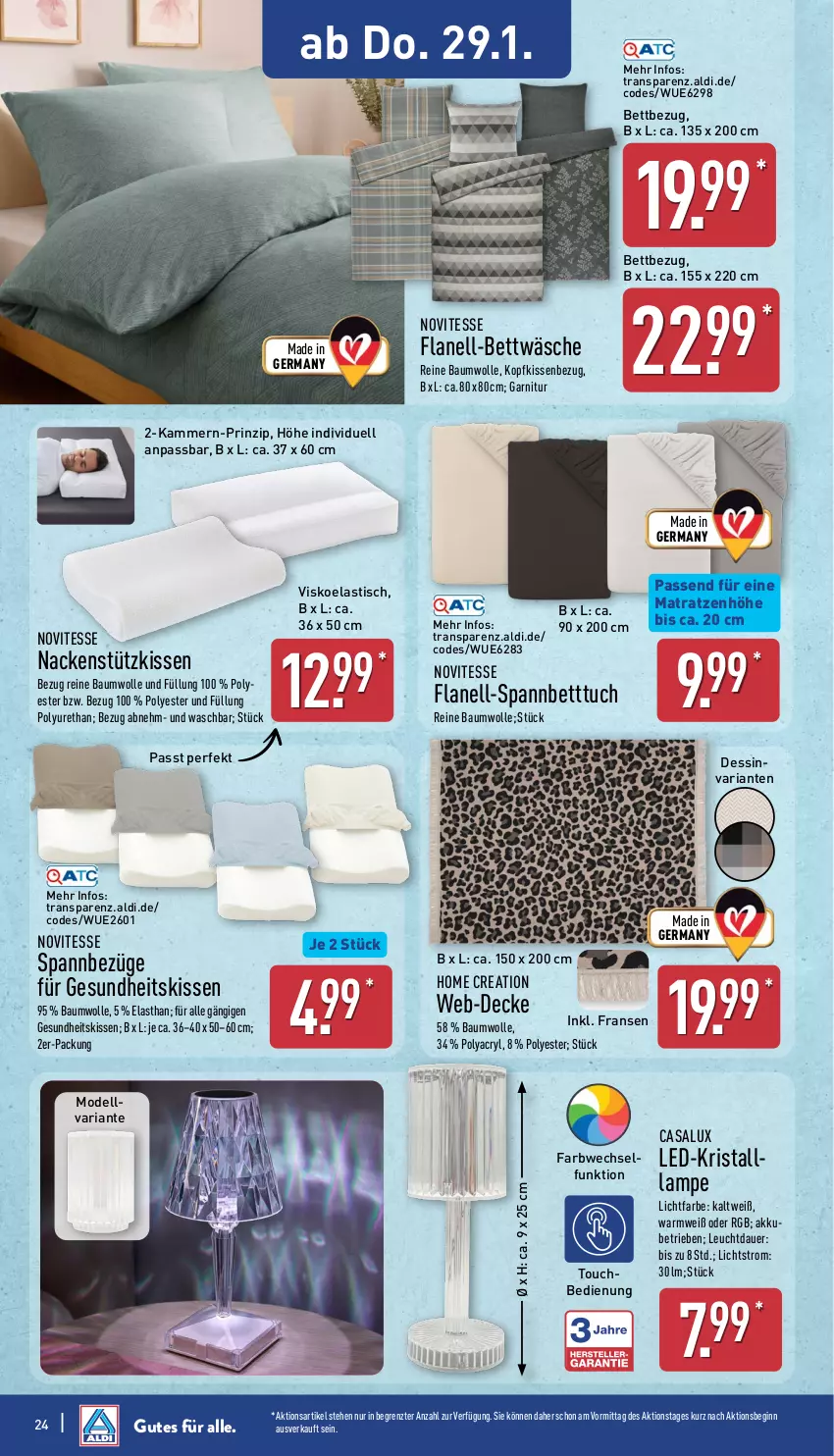 Aktueller Prospekt Aldi Nord - Von Montag - von 26.01 bis 31.01.2026 - strona 26 - produkty: akku, aldi, asti, auer, Bau, baumwolle, bett, Betttuch, bettwäsche, decke, dell, garnitur, Germ, Gesundheit, gin, kissen, Kissenbezug, kopfkissen, kopfkissenbezug, Lampe, matratze, matratzen, Mode, nackenstützkissen, reine baumwolle, Ria, spannbetttuch, Ti, tisch, tuc, wolle, ZTE
