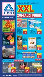 Gazetka promocyjna Aldi Nord - Von Montag - Gazetka - ważna od 31.01 do 31.01.2026 - strona 1 - produkty: aldi, Alwa, Becher, beere, bett, bettwäsche, beutel, bonduelle, creme, Croissant, croissants, eis, elle, erbsen, flasche, fleisch, frucht, früchte, garnitur, gin, Goldmais, hackfleisch, hella, himbeer, himbeere, joghur, joghurt, kakao, LG, Lusti, mac, mais, Mett, mineralwasser, natur, nuss, orange, orangen, paprika, pfirsich, reis, rind, rinder, saft, Saftorangen, sahne, Salus, schlagsahne, teller, Ti, walnuss, wasser, ZTE