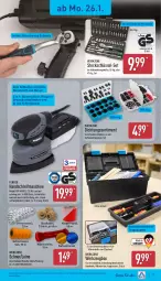 Gazetka promocyjna Aldi Nord - Von Montag - Gazetka - ważna od 31.01 do 31.01.2026 - strona 19 - produkty: Absperrband, aufbewahrungsbox, aufbewahrungskoffer, Bau, Behälter, decke, Deckel, dell, elle, ferrex, Germ, gin, Holz, koffer, leine, LG, Mode, papier, Ria, Schleifpapier, teller, Ti, werkzeug, Werkzeugbox, ZTE