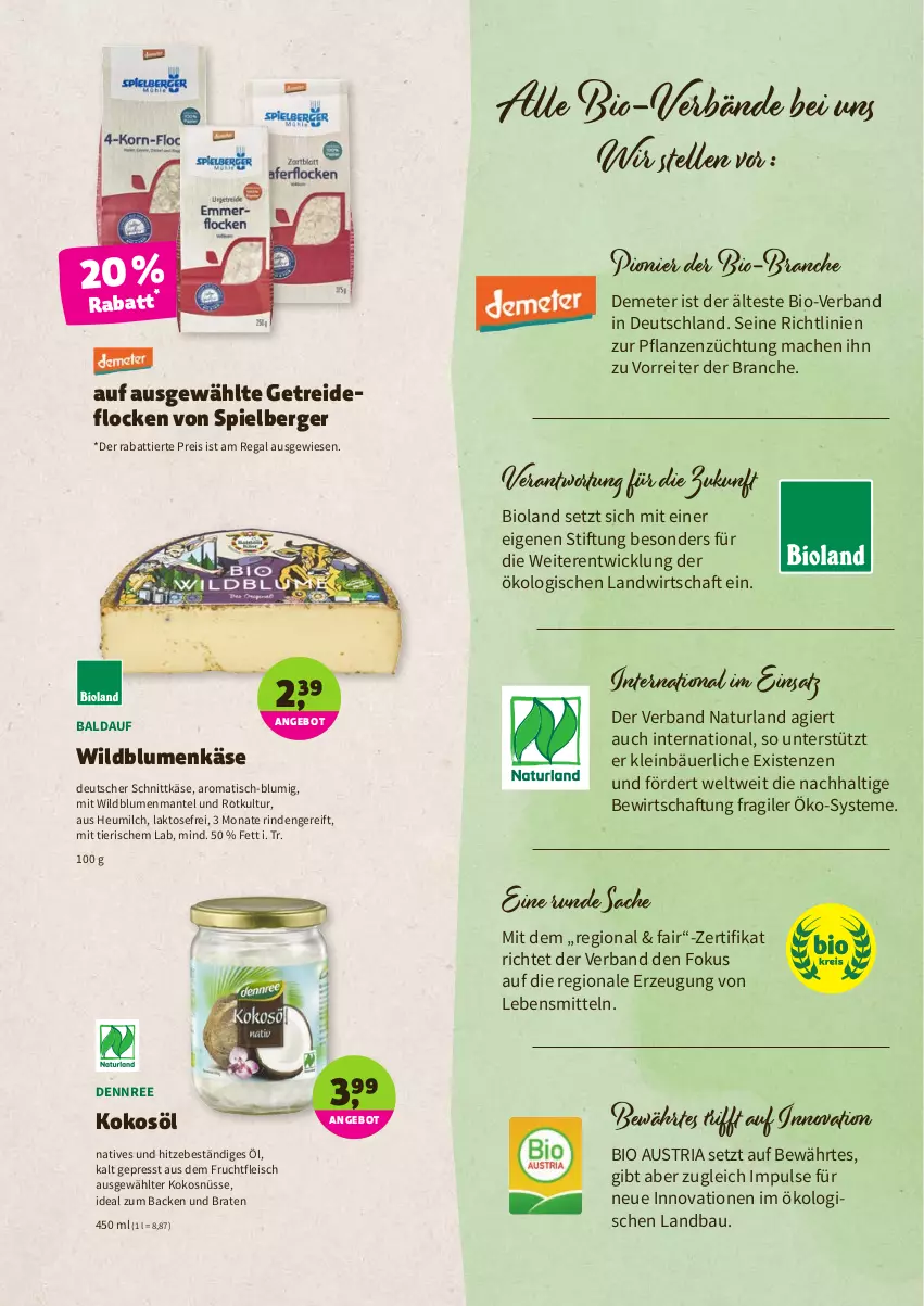 Aktueller Prospekt Denns Biomarkt - Prospekte - von 02.02 bis 15.02.2022 - strona 3 - produkty: angebot, aust, Bau, Berger, bio, bioland, blume, blumen, braten, dennree, deutscher schnittkäse, eis, elle, fleisch, frucht, fruchtfleisch, Heu, heumilch, Käse, kokos, kokosöl, lebensmittel, mac, Mantel, milch, natur, naturland, pflanze, pflanzen, regal, reis, Ria, rind, sac, schnittkäse, Ti, tisch, WICK, Wild, Wildblumenkäse