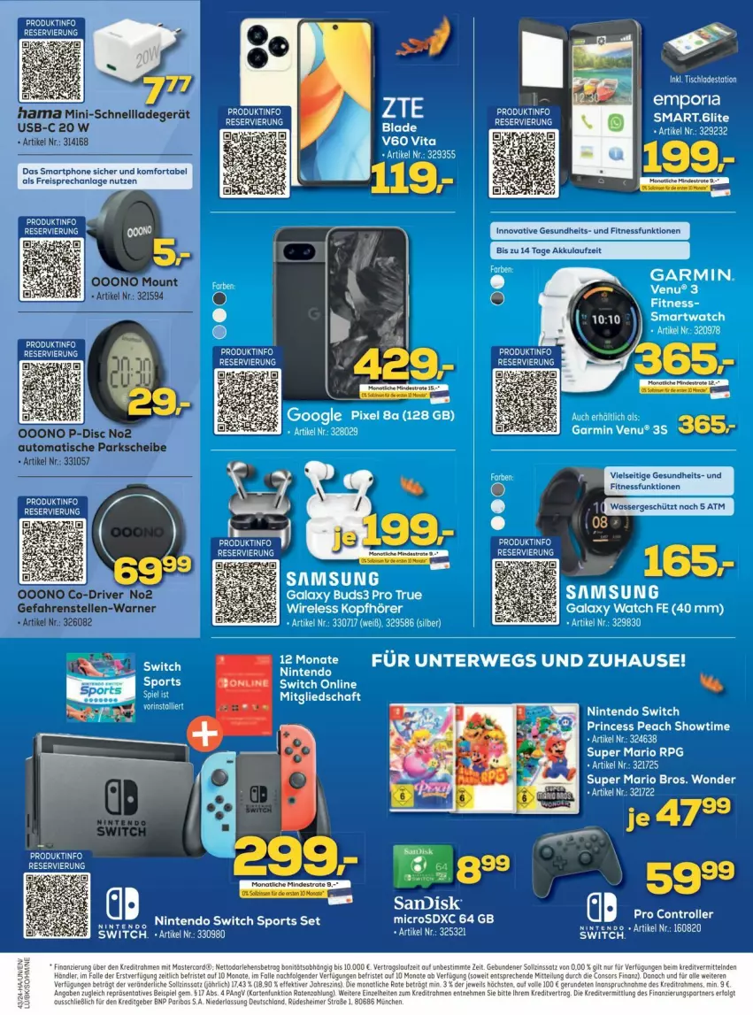 Aktueller Prospekt Euronics - Prospekte - von 19.10 bis 25.10.2024 - strona 6 - produkty: akku, eis, Gesundheit, hama, ladegerät, microsd, microsdxc, nintendo, Nintendo Switch, reis, rwe, schnellladegerät, smartphone, smartwatch, Sport, Ti, tisch, usb, wasser