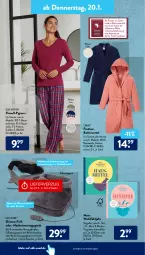 Gazetka promocyjna AldiSud - ALDI Aktuell - Gazetka - ważna od 22.01 do 22.01.2022 - strona 24 - produkty: aldi, Bad, Bademantel, Bau, dell, elle, Mantel, Massagegerät, Mode, Pyjama, Ti